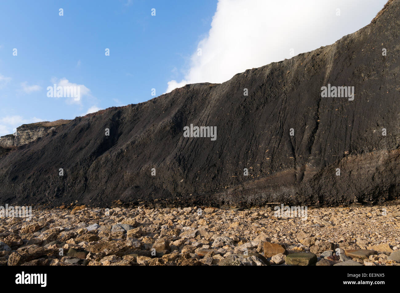Falaise de mur ou le dépôt de déchets de mine de charbon ou de butin, Blast, Seaham, Angleterre du Nord-Est, Royaume-Uni Banque D'Images