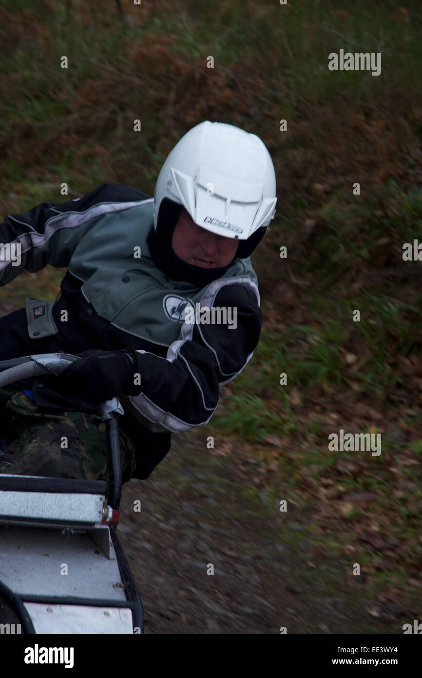 Concurrents sur le moto de la Section Fingle 2015 Procès d'Exeter. Banque D'Images