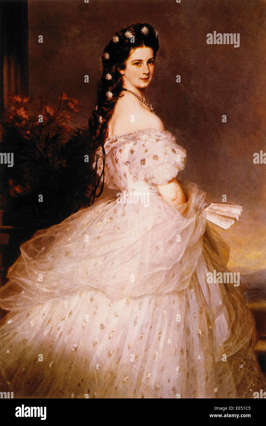 Kaiserin Elisabeth (l'Impératrice Elisabeth d'Autriche), la peinture par Franz Xavier Winterhalter, 1865 Banque D'Images