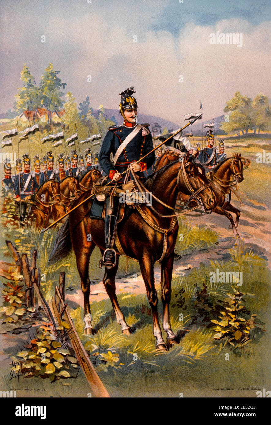 1er régiment de uhlans, l'empereur Alexandre III de Russie (Prussien de l'ouest), 1899, Chromolithographie Banque D'Images