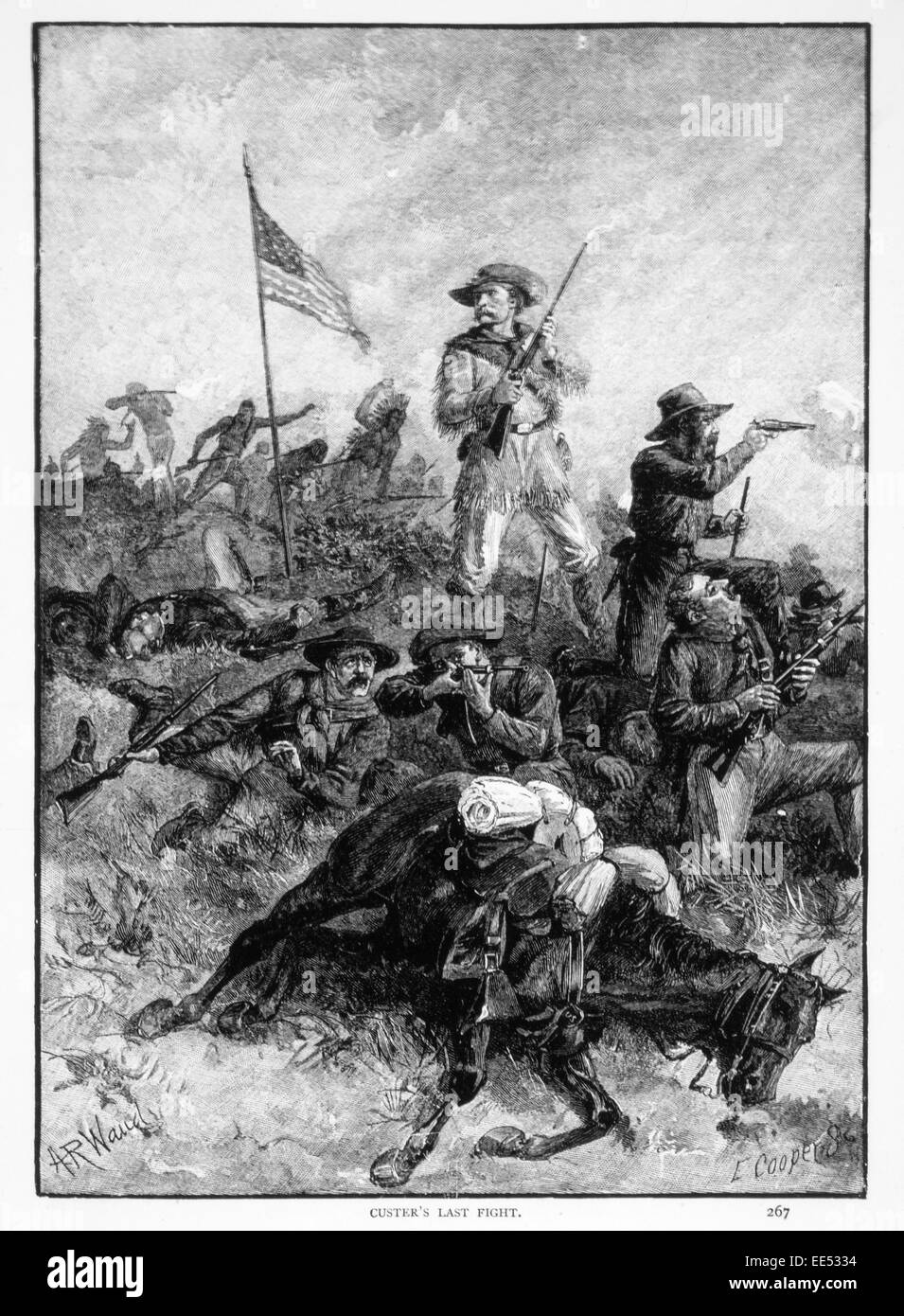 Custer's Last Stand, le Général George Armstrong Custer à la bataille de Little Big Horn, le 25 juin, 1876 Banque D'Images Custer's Last Stand, le Général George Armstrong Custer à la bataille de Little Big Horn, le 25 juin, 1876 Banque D'Images