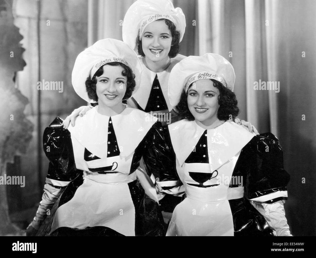 Les Boswell Sisters, Martha, Vet, Connee, Portrait publicitaire pour le film 'Moulin Rouge', 1934 Banque D'Images