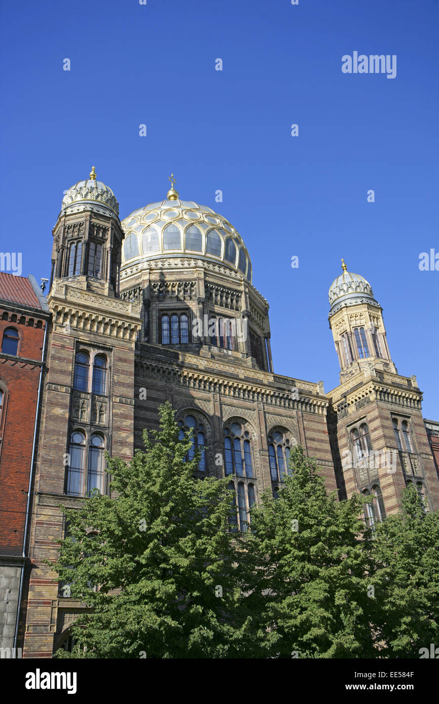 Deutschland, Berlin, Europa, Hauptstadt, Stadt, Sehenswuerdigkeit, Kuppel der neuen Synagoge, Architektur, Aussenaufnahme, Baude Banque D'Images