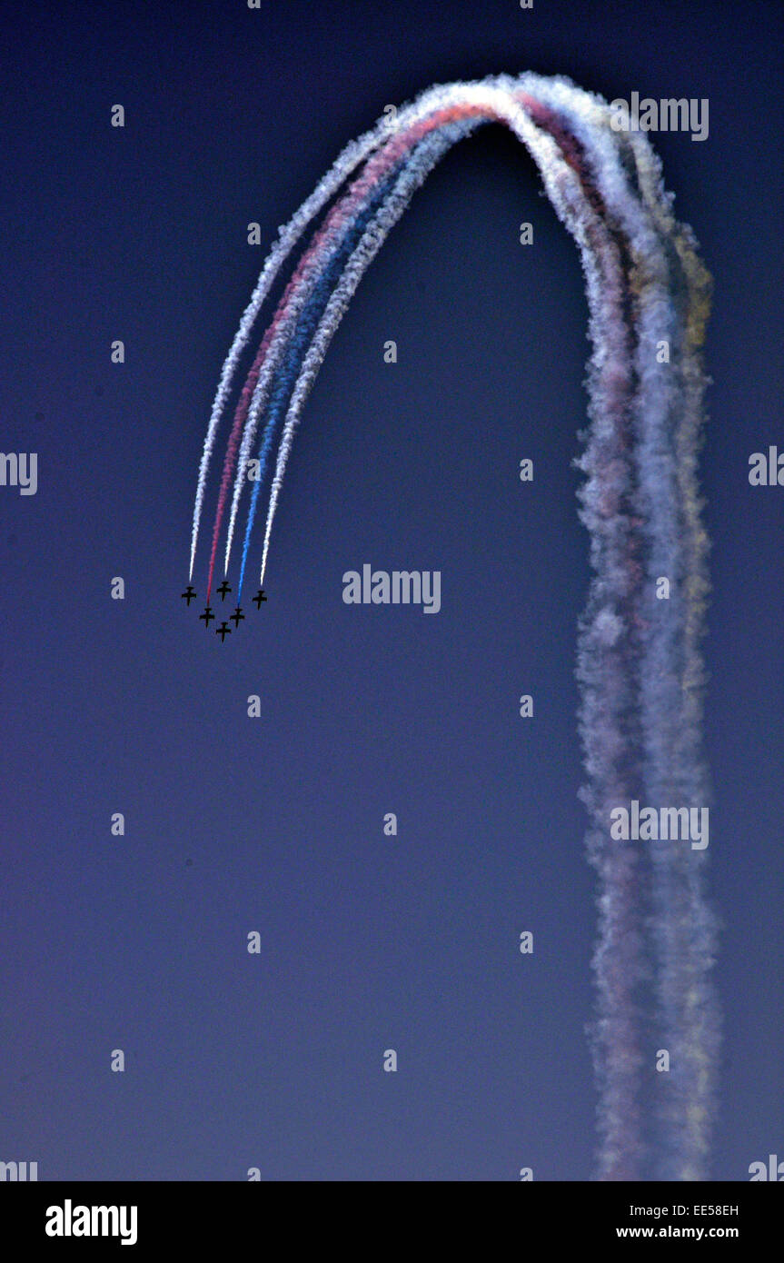 La formation d'avions de chasse, la Marine Fleet Week, San Francisco, California, USA Banque D'Images