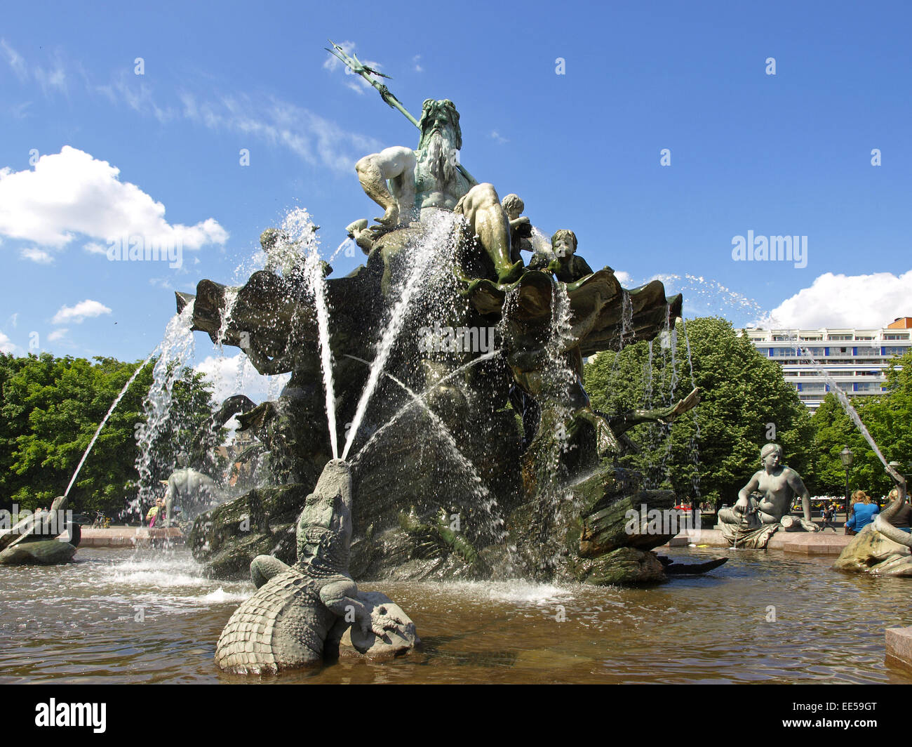 Deutschland, Berlin, Europa, Hauptstadt, Stadt, Sehenswuerdigkeit, Alexanderplatz, Neptunbrunnen, Détail, Grossstadt, Berlin-Mit Banque D'Images