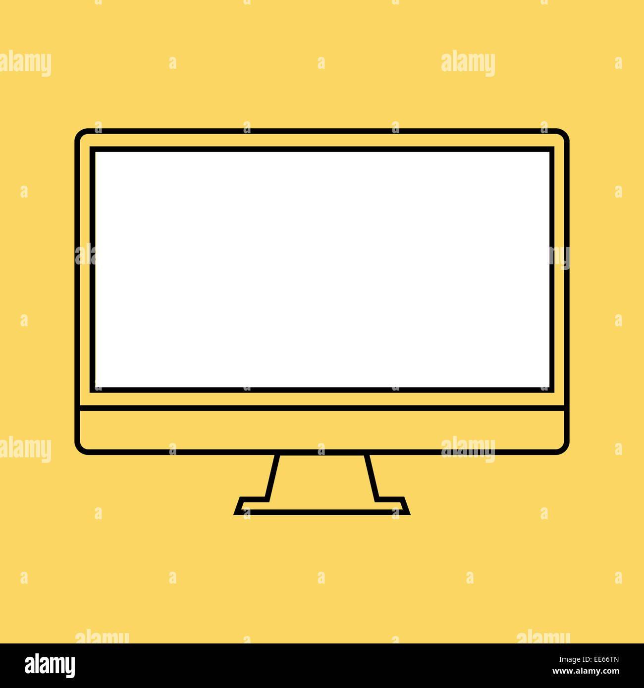 Moniteur PC modèle élément pour applications web et mobiles. Fine ligne course télévision style minimaliste. Illustration vecteur eps10. Banque D'Images