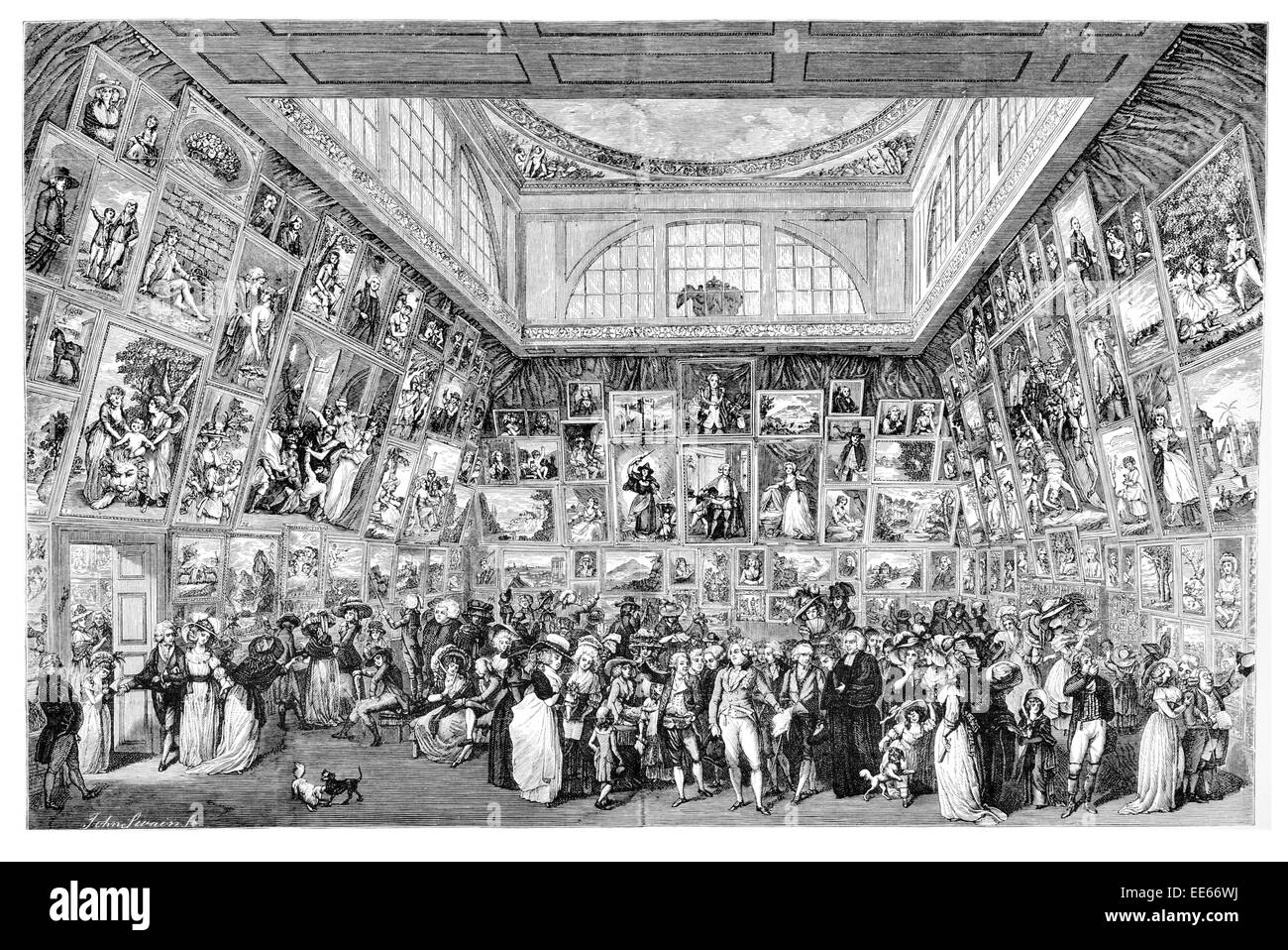L'exposition de la Royal Academy à Somerset House 1787 Sir Thomas Lawrence gallery exposition peintures peinture musée Banque D'Images