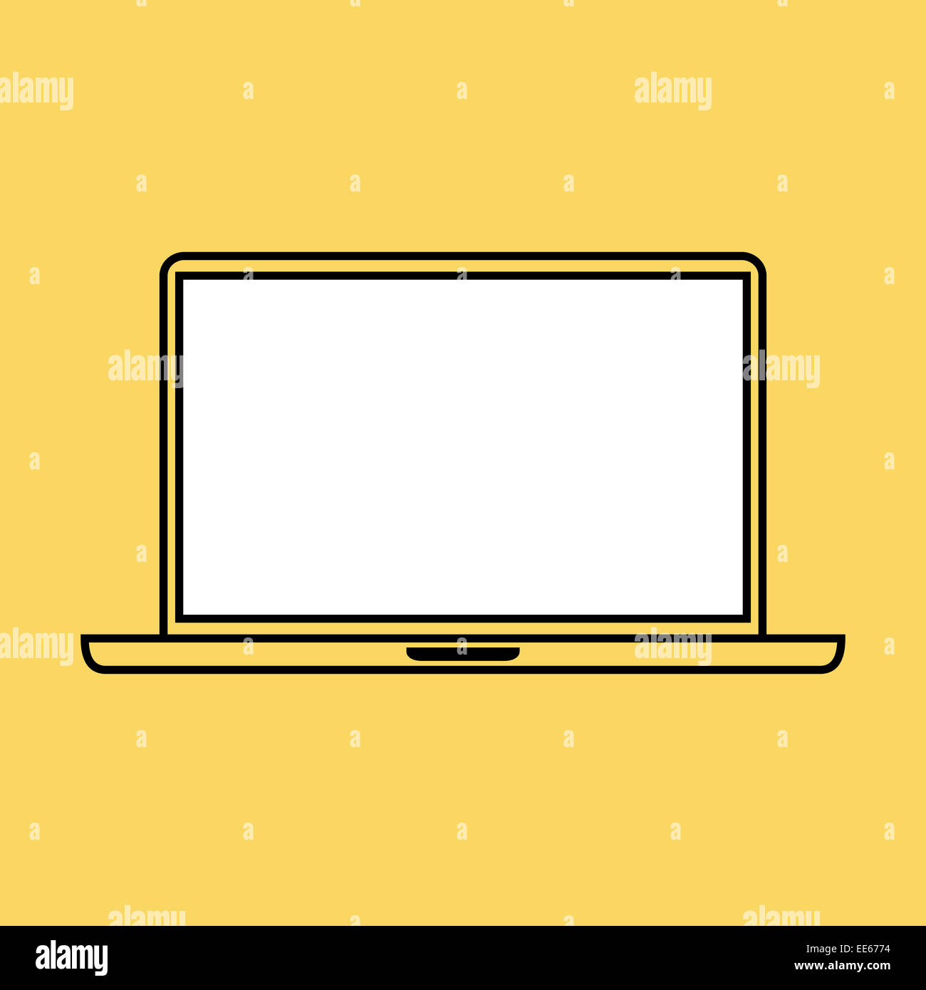 Modèle de conception de l'ordinateur portable des éléments pour des applications web et mobiles. Fine ligne course télévision style minimaliste. Illustration vecteur eps10. Banque D'Images