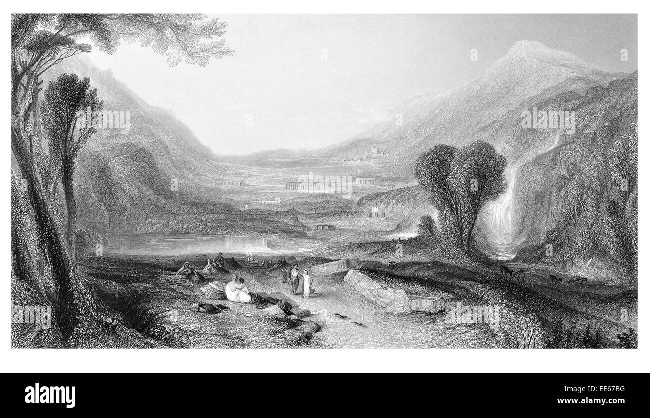 Apollon et Daphné, dans la vallée de Tempe Joseph Mallord William Turner la Grèce antique paysage mythe grec Dieu Dieux divinités divinité Banque D'Images