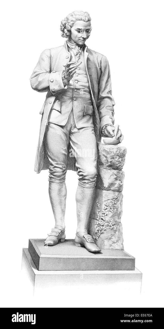 Dr Lancelot Priestley John chercheur fictif statue Rhode 1869 costume costume Banque D'Images