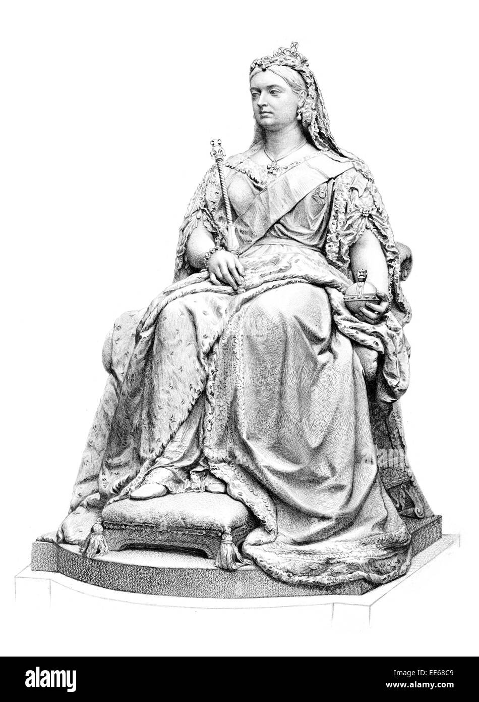 Sa Majesté la Reine Alexandrina Victoria 24 mai 1819 22 janvier 1901 l'Impératrice de l'Inde Statue par Matthew Noble Banque D'Images