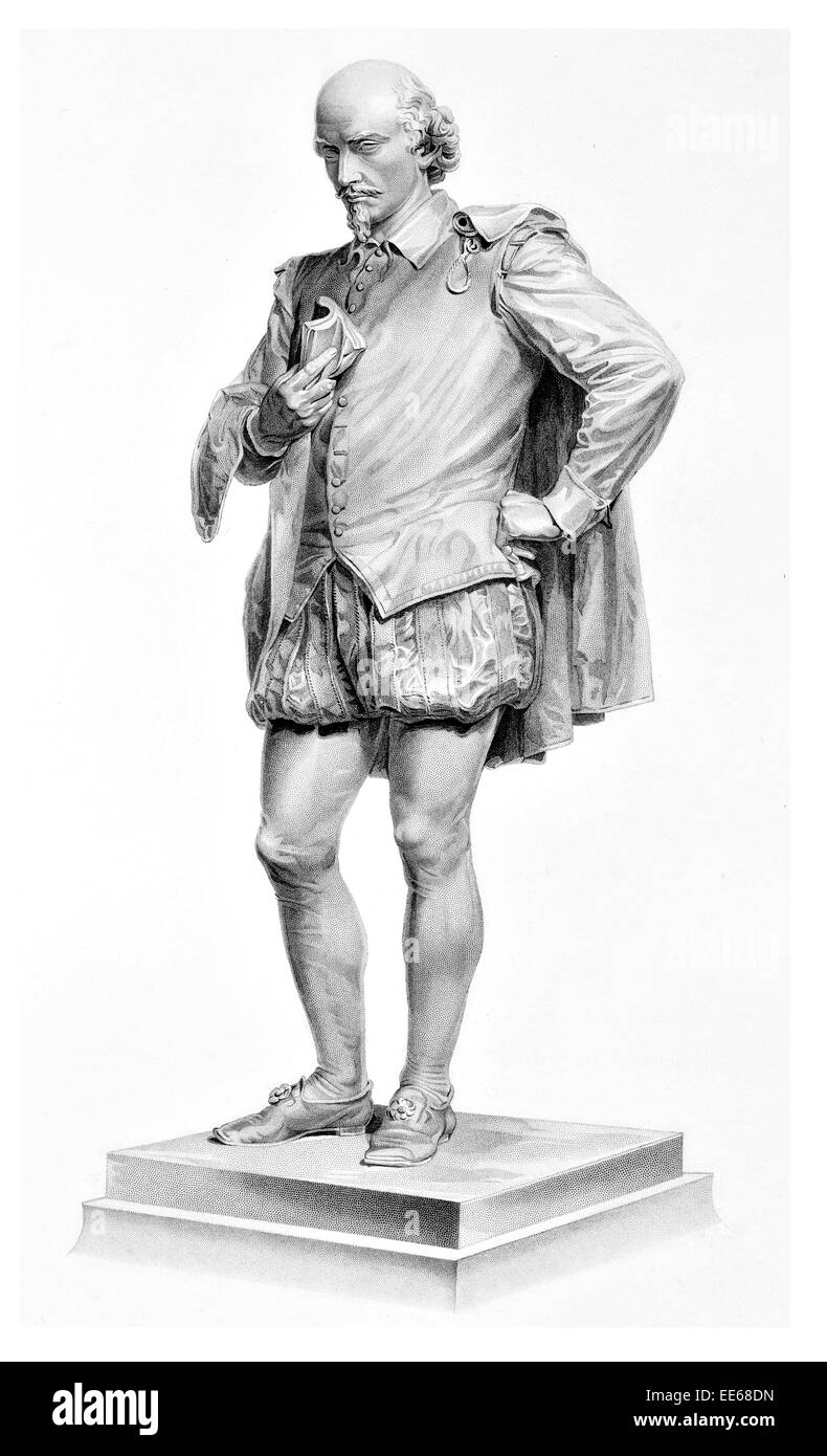 Statue de William Shakespeare 26 Avril 1564 23 avril 1616 poète dramaturge anglais théâtre acteur dramatiques de langue anglaise Banque D'Images