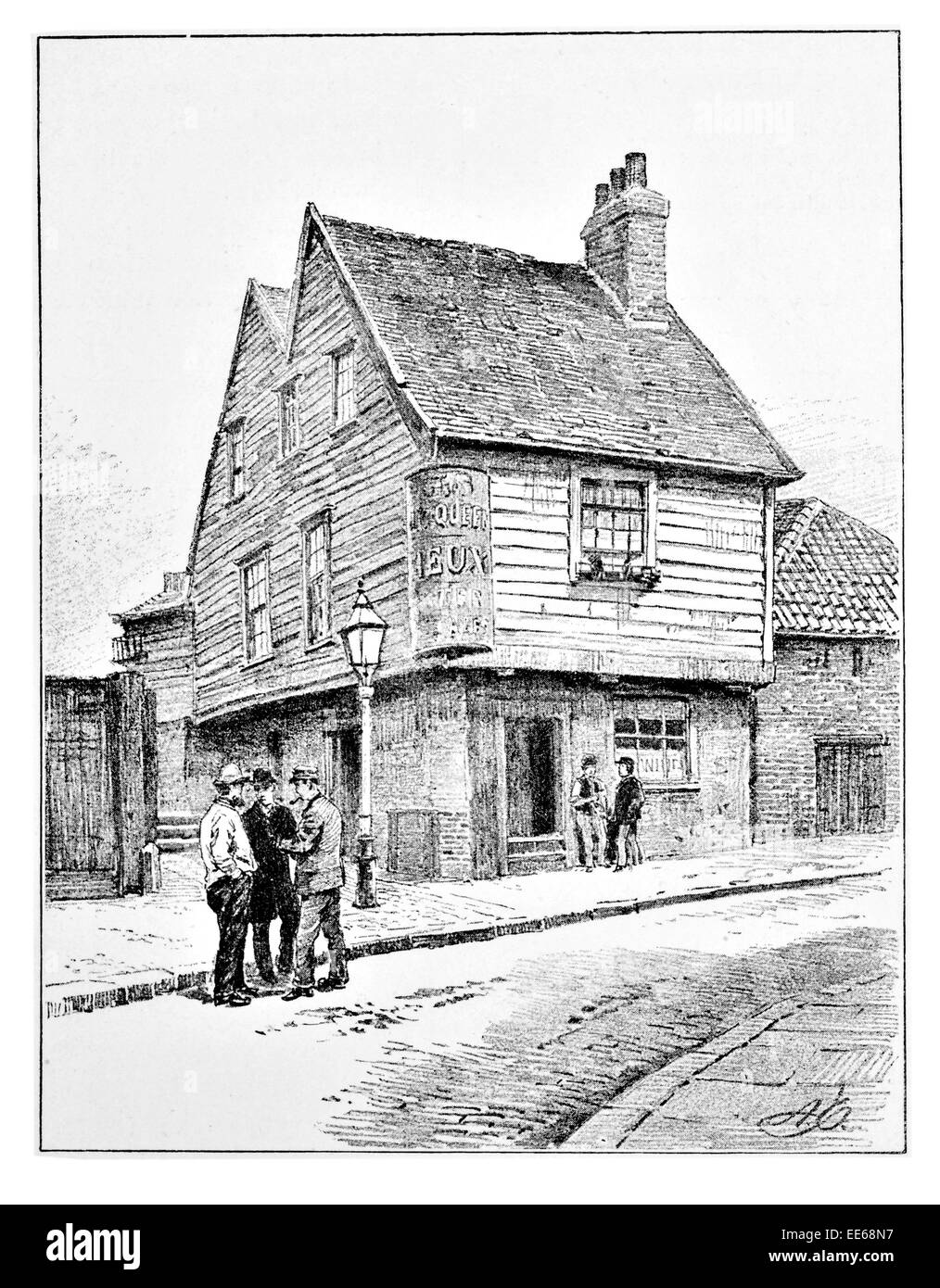 Le Roi et la Reine Rotherhithe London public house pub terrasse Victorienne de l'alcool bière real ale street Banque D'Images