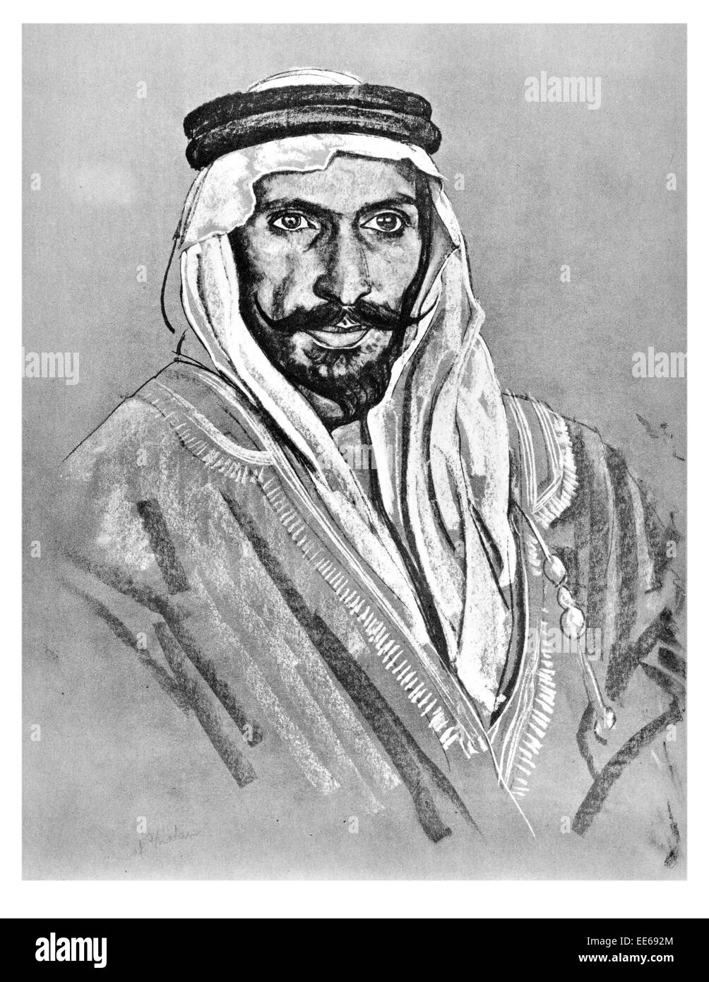 Nawaf Shaalan guide de Thomas Edward Lawrence d'Arabie 16 Août 1888 19 mai 1935 archéologue, officier de l'armée britannique Sinai Banque D'Images