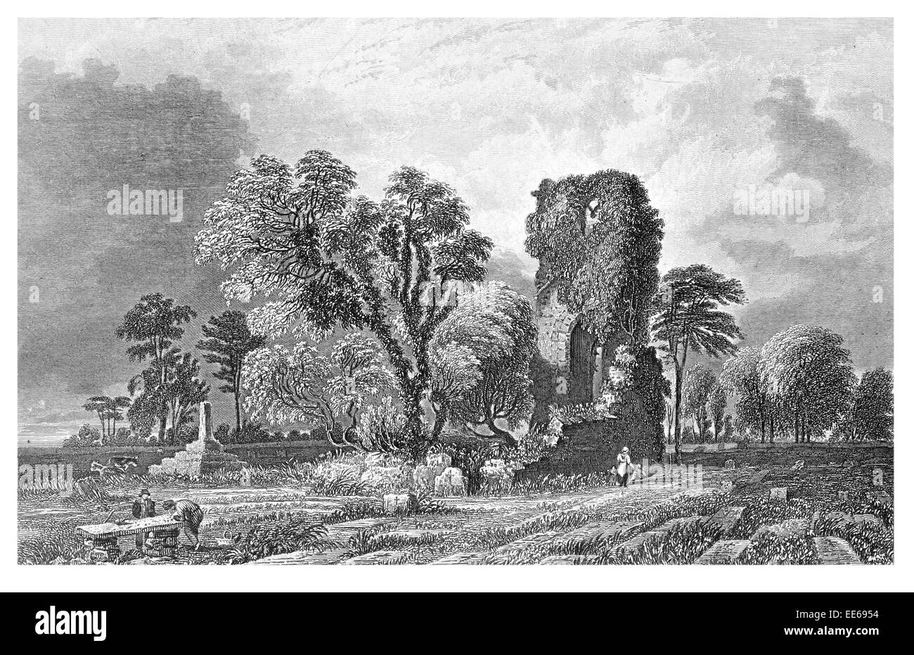 Windleshaw patrimoine abbaye ruine ruines cimetière catholique romaine St. Helens Chapelle Chantry Lancashire North West England 1879 Banque D'Images