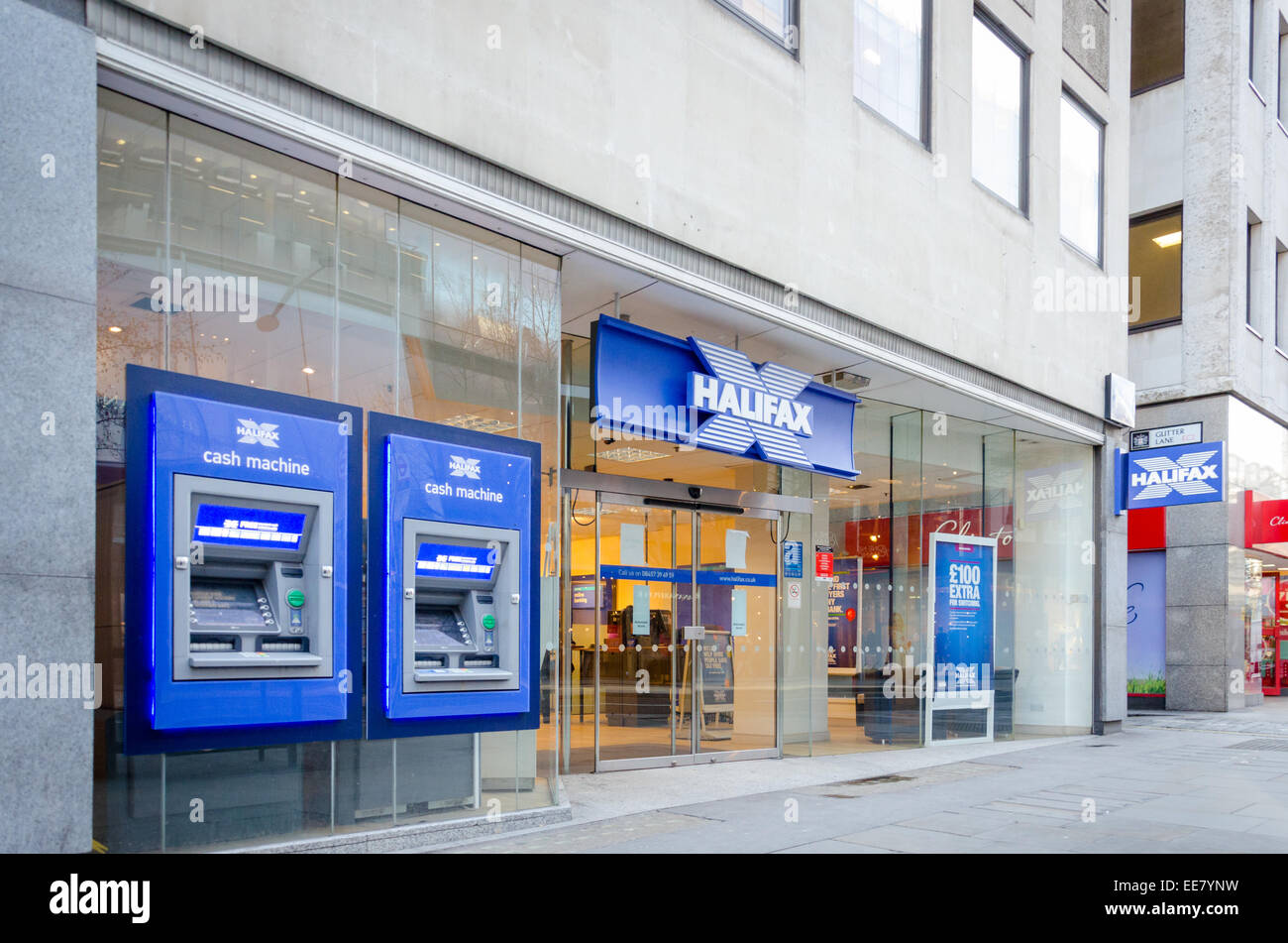 Succursale de Halifax Bank sur Cheapside, Londres, Royaume-Uni. Banque D'Images