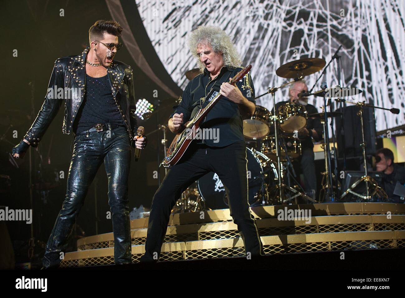 Glasgow, Ecosse, Royaume-Uni. 14 janvier, 2015. Reine et Adam Lambert effectuer à Glasgow SSE Hydro le mercredi 14 janvier 2015 Crédit : John Graham / Bassline Images/Alamy Live News Banque D'Images