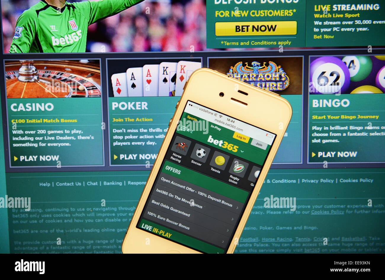Bet 365 Site Web et IPhone Banque D'Images