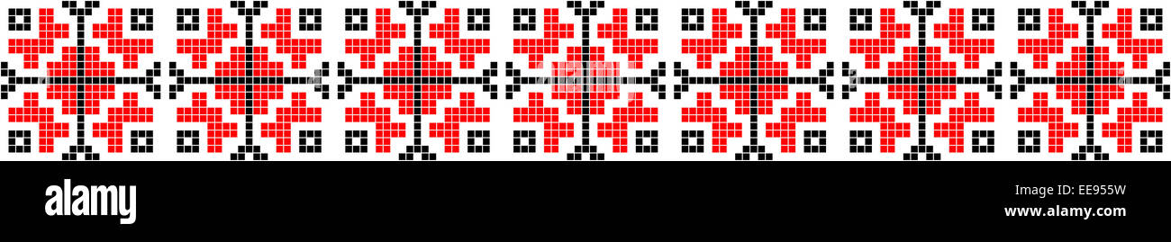 Costume traditionnel roumain motif Motif ethnique homogène Banque D'Images