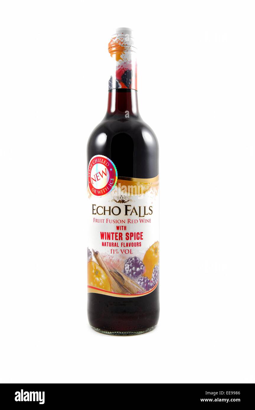 Une bouteille d'Echo Falls Winter Spice Fusion Fruits Banque D'Images