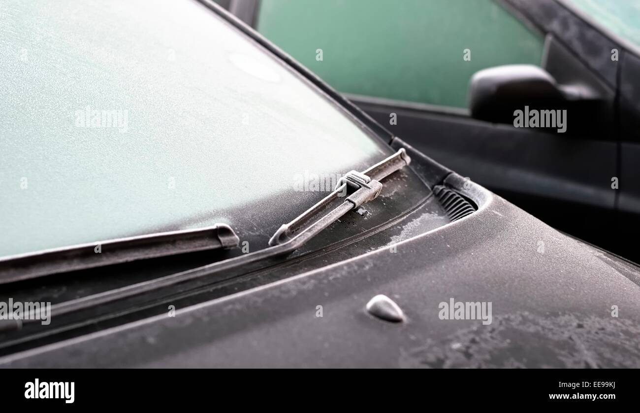 Voiture pare-brise gelé england uk Banque D'Images