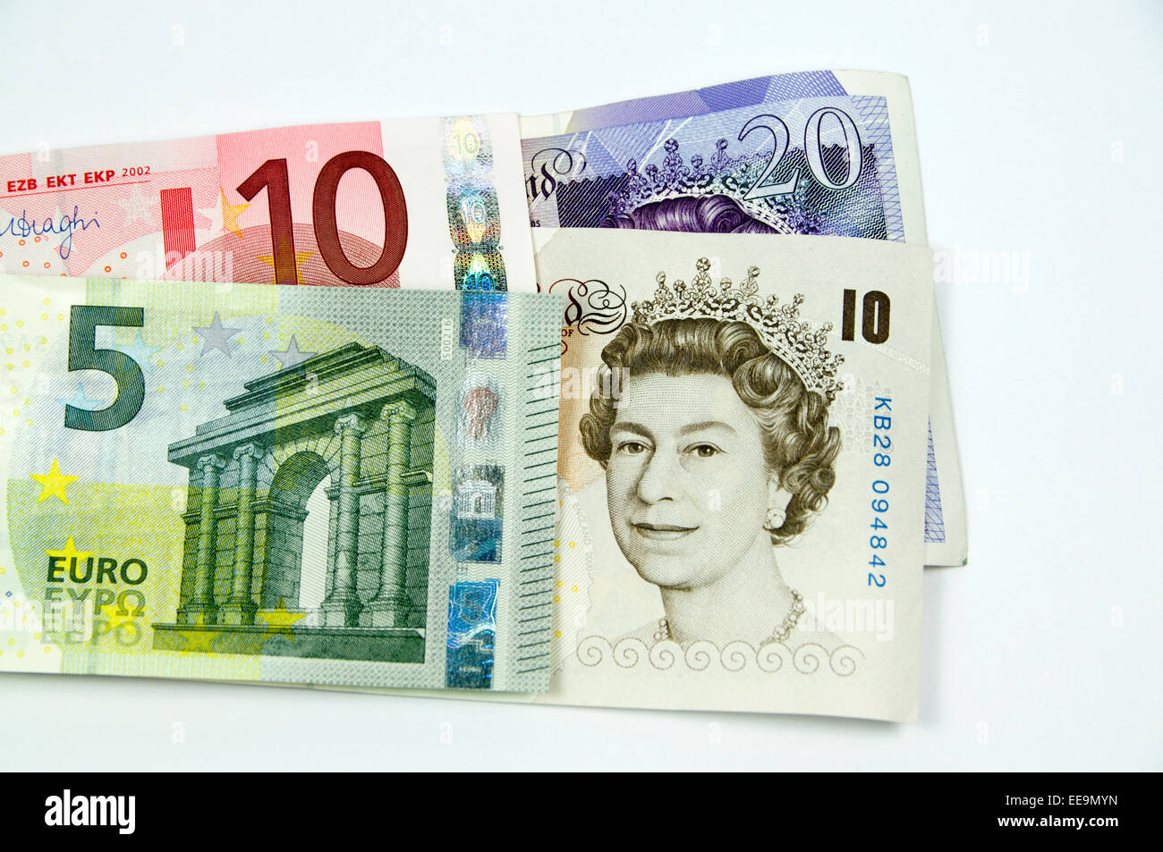 Livres et Euros. Banque D'Images