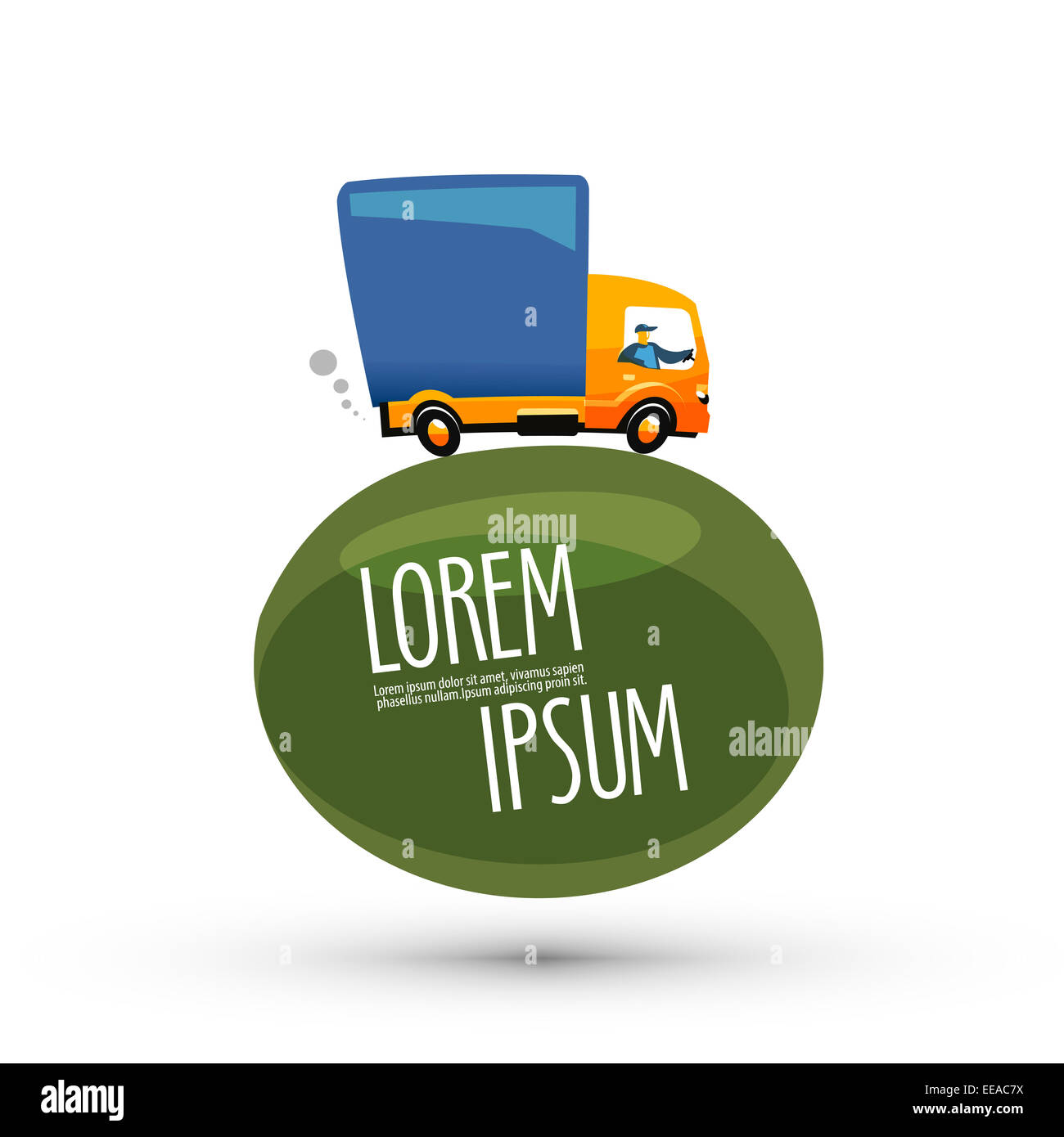 Modèle de conception de logo vector livraison camion ou l'icône d'affaires.. Banque D'Images