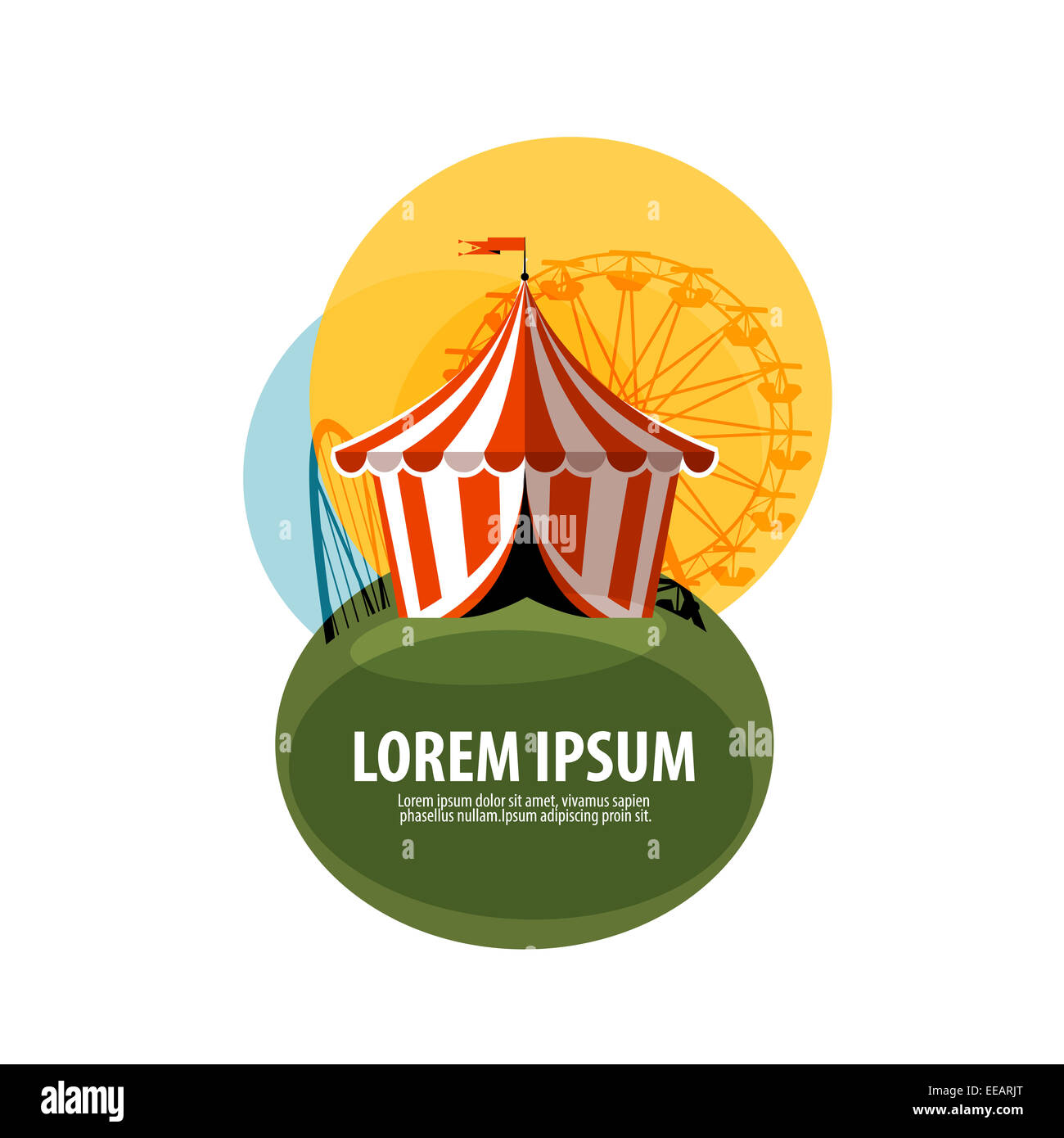 Tente de cirque logo vector modèle. attractions ou icône de carnaval. Banque D'Images
