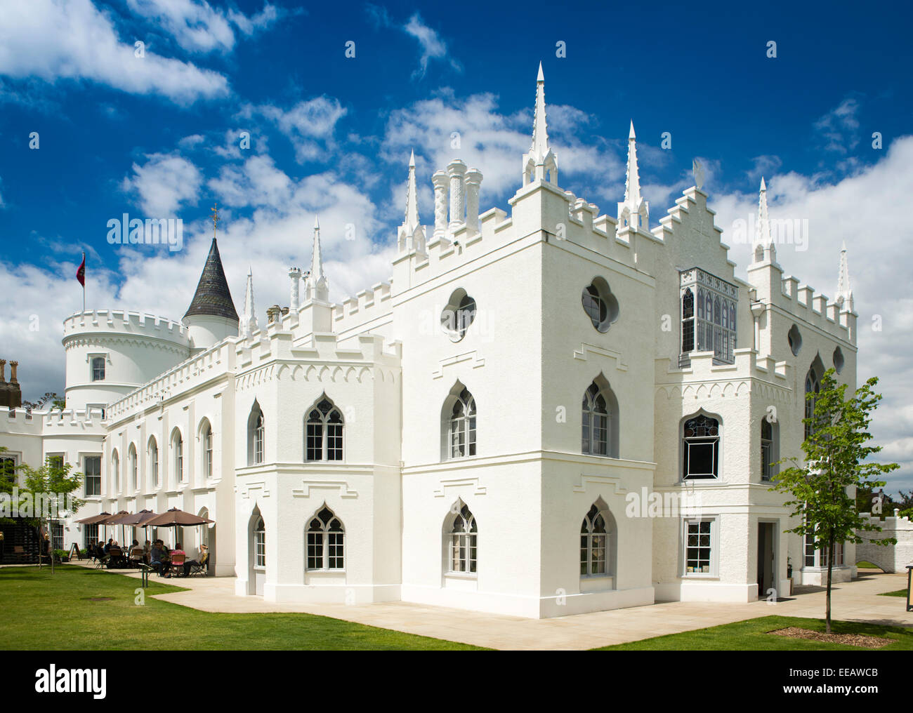 UK, Londres, Twickenham, Strawberry Hill House, gothique accueil d'Horace Walpole, Banque D'Images