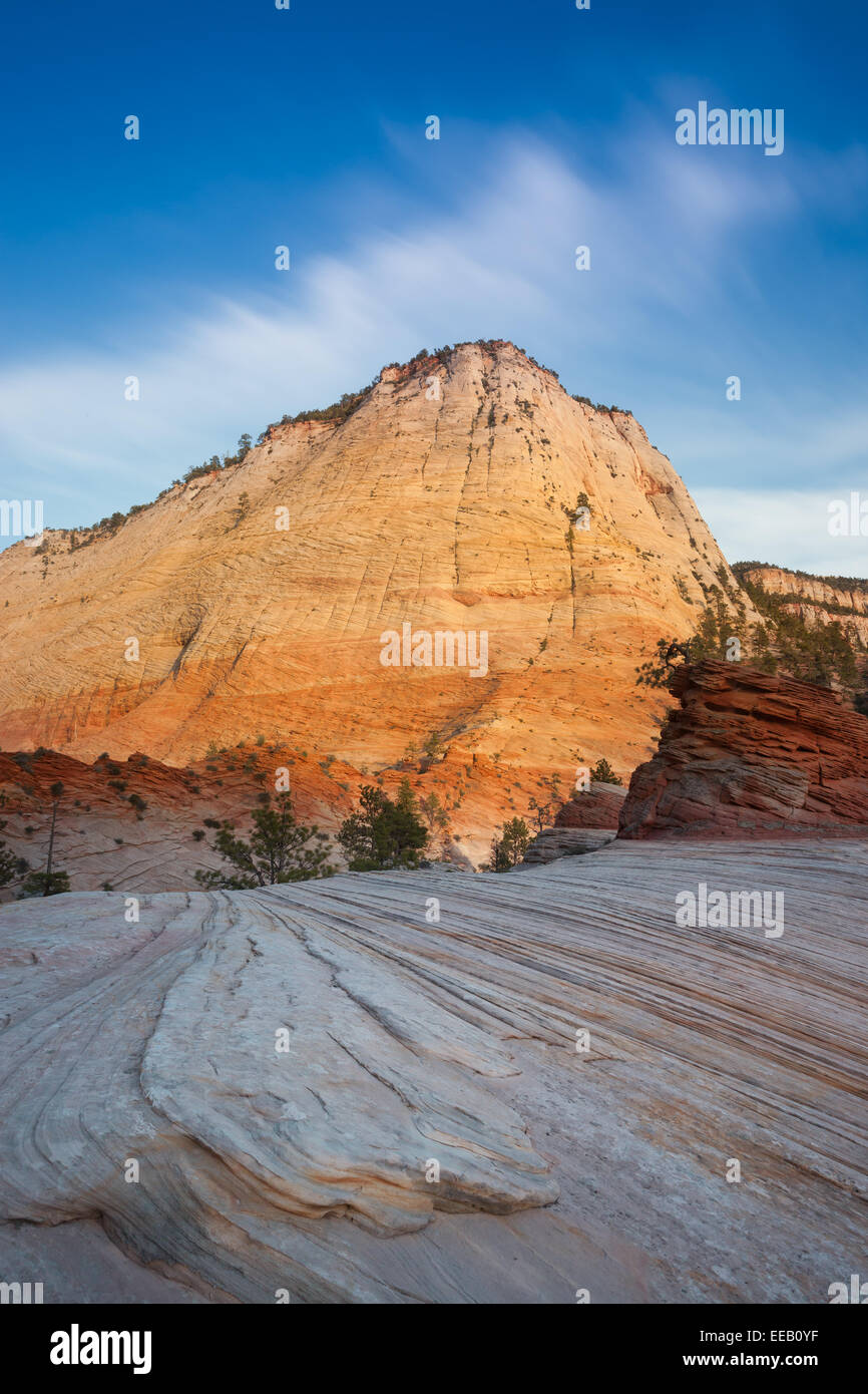 Checkerboard Mesa est situé juste à l'Est de l'Zion National Park, Utah, USA Banque D'Images