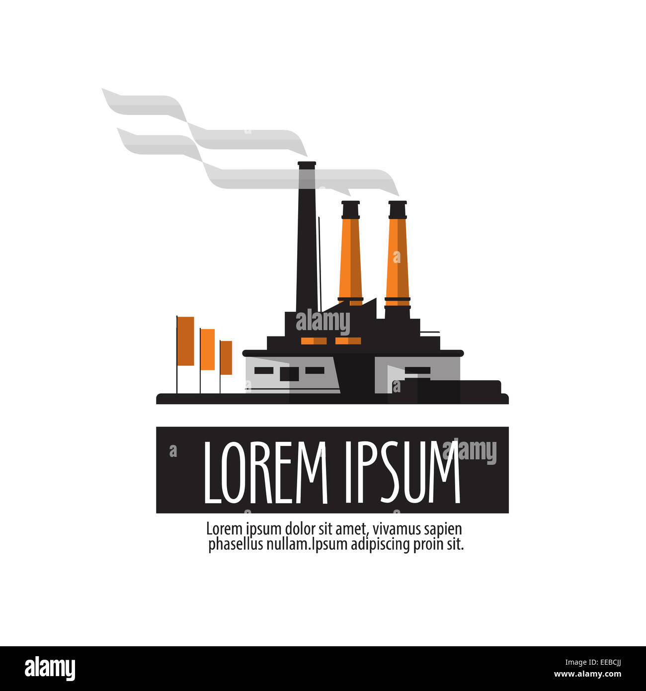 Logo vector usine modèle. icône de l'industrie ou manufacture. Banque D'Images