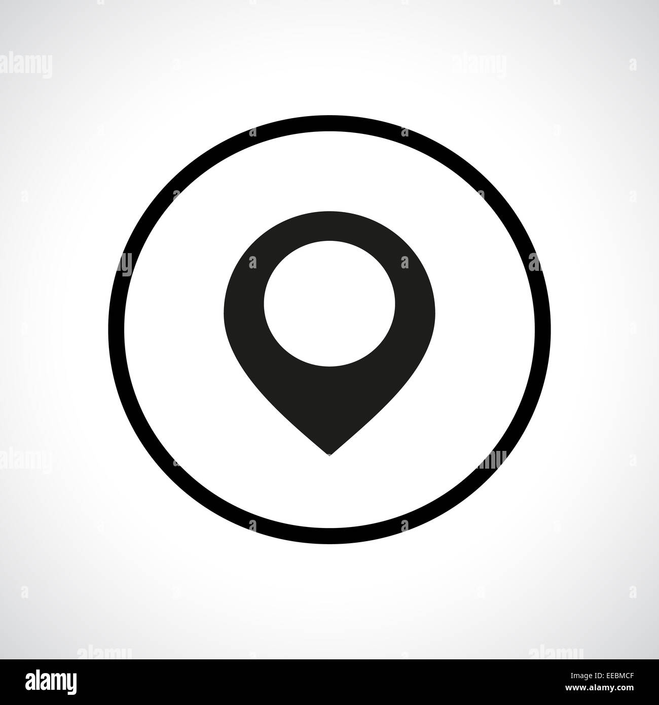 Pointeur de carte icône dans un cercle. Banque D'Images