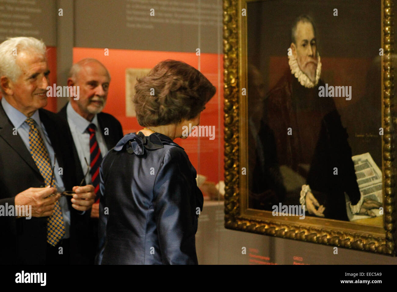 La Reine Sofia d'Espagne inaugurent l'exposition 'Les amis et parrains de l'El Greco à Tolède" au Musée Benaki, près de la Place Syntagma Banque D'Images