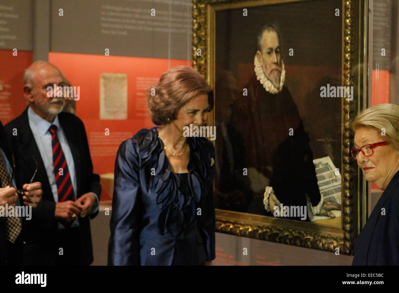 La Reine Sofia d'Espagne inaugurent l'exposition 'Les amis et parrains de l'El Greco à Tolède" au Musée Benaki, près de la Place Syntagma Banque D'Images