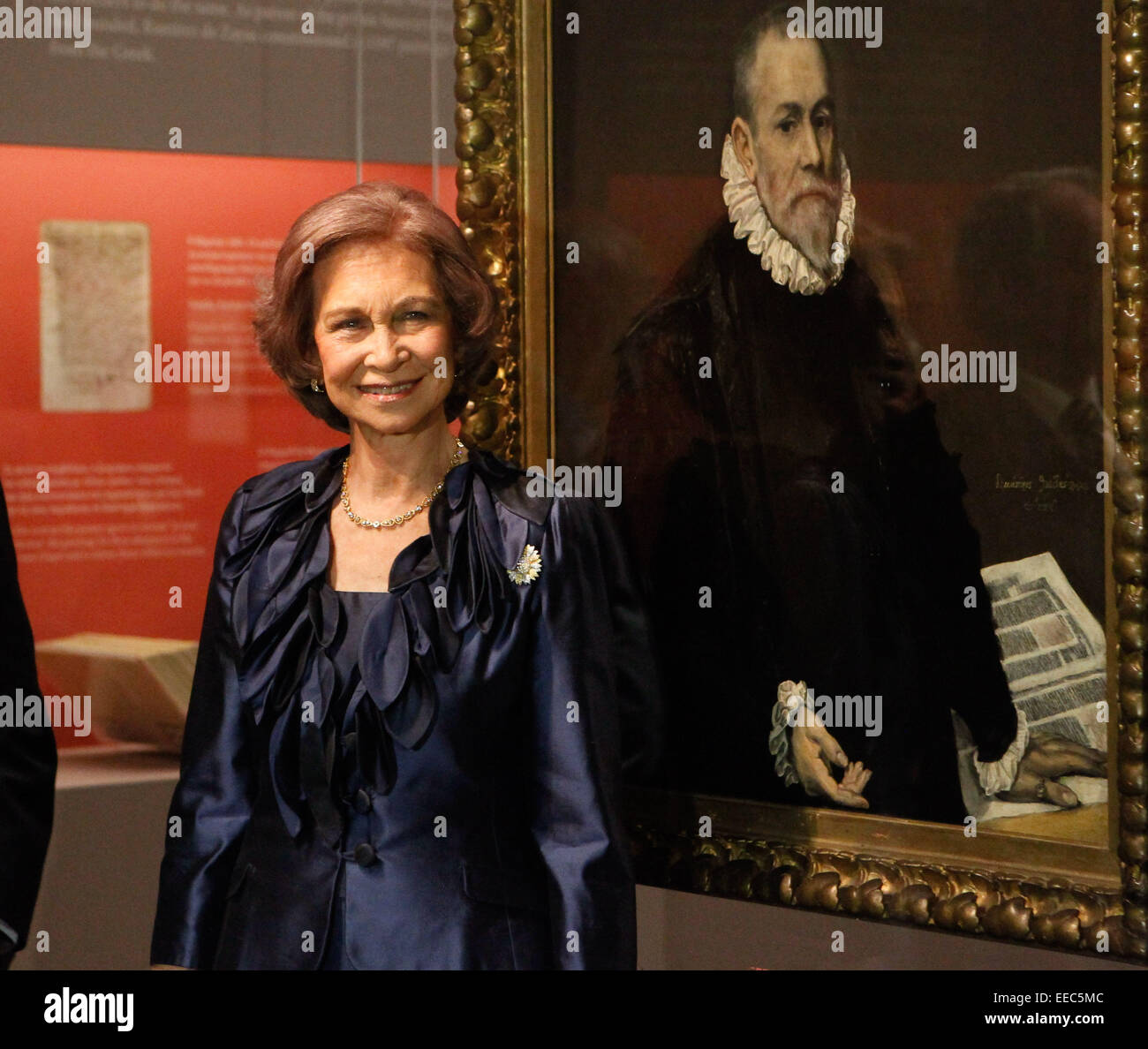 La Reine Sofia d'Espagne inaugurent l'exposition 'Les amis et parrains de l'El Greco à Tolède" au Musée Benaki, près de la Place Syntagma Banque D'Images