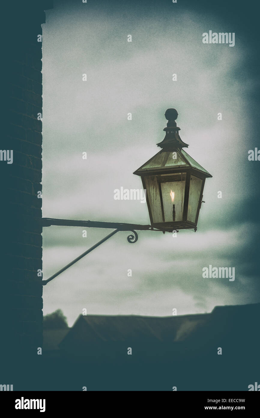 L'ancien gaz lampe de rue Banque D'Images