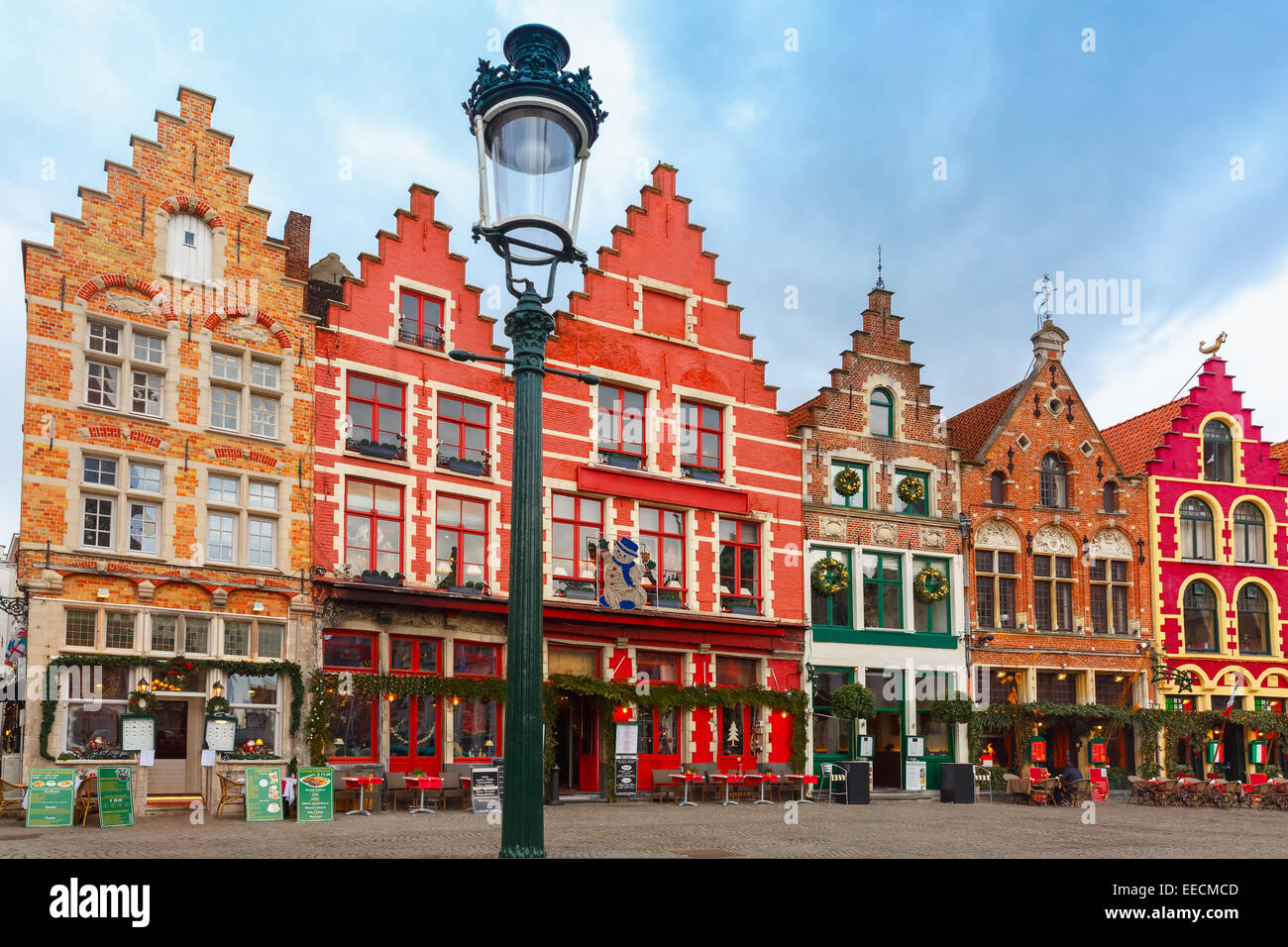 Noël Grand-place de Bruges, Belgique. Banque D'Images