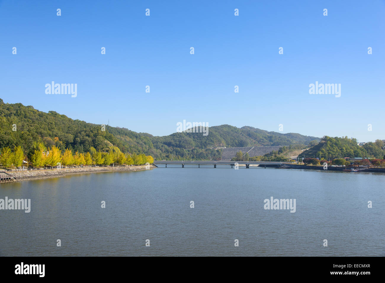 Whoe voir d'Andong barrage sur la rivière Nakdong en Corée Banque D'Images