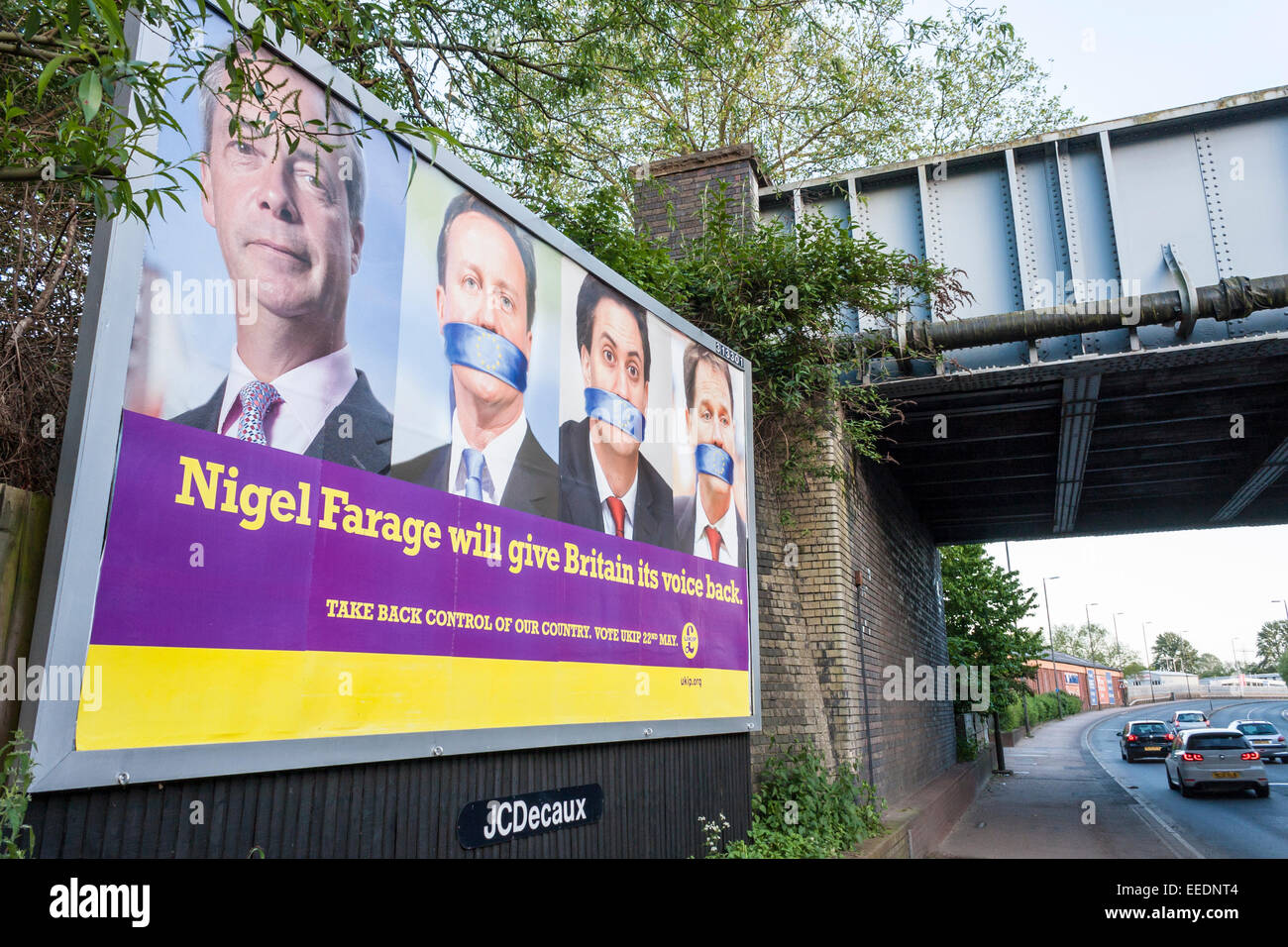 L'affiche de l'UKIP sur les élections de l'UE pour 2014 billboard Banque D'Images