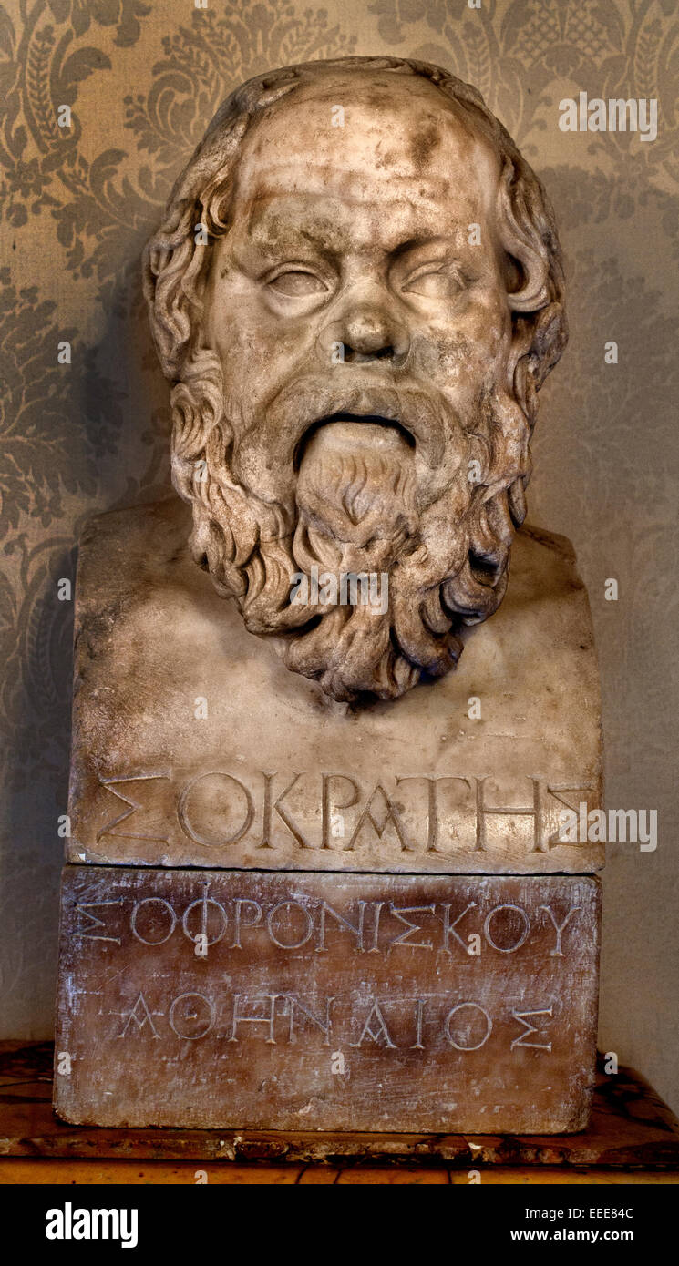 Un buste de Socrate, le philosophe grec Rome Romain Musée Capitolin Italie Italien Banque D'Images