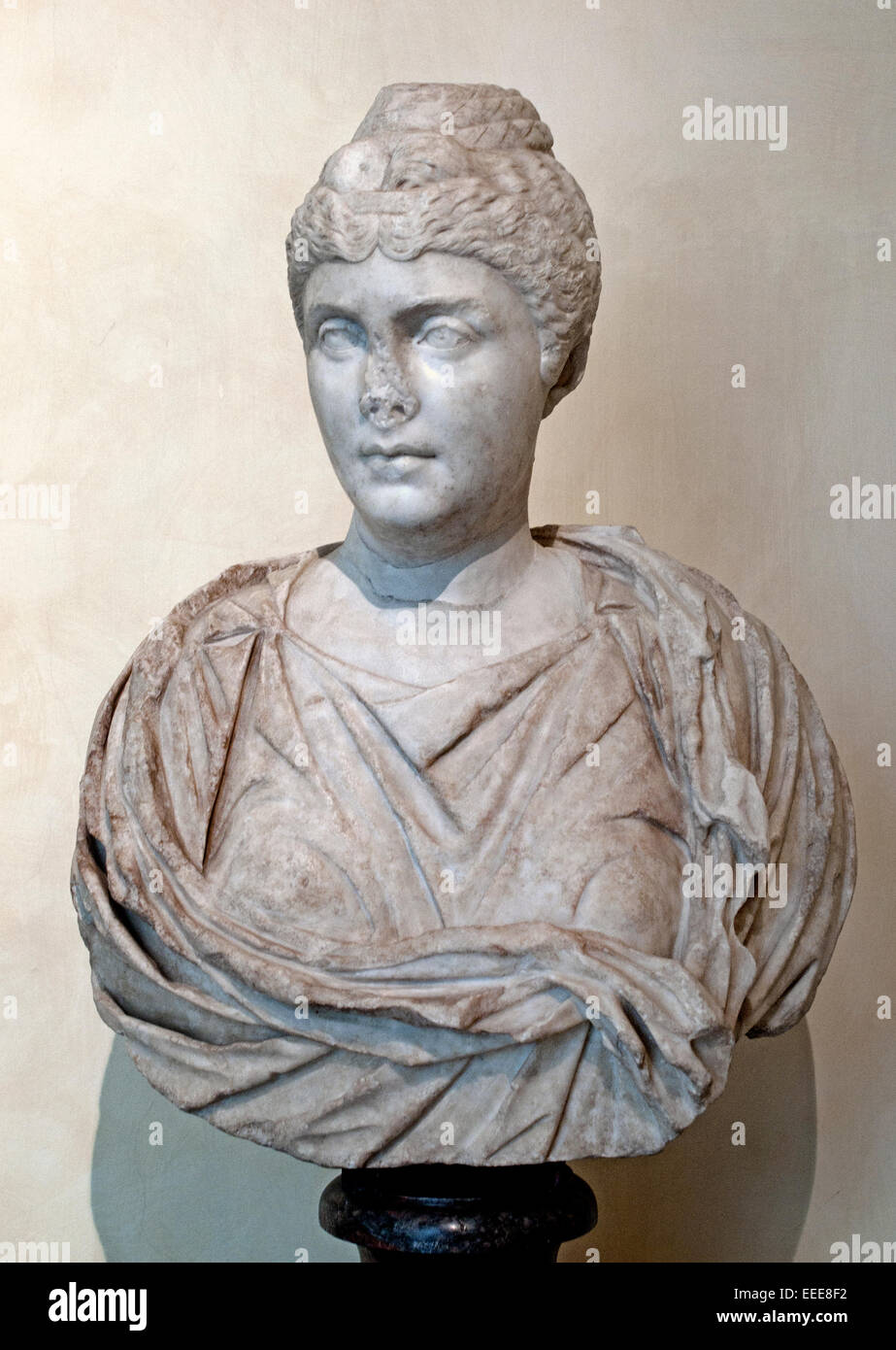 Portrait de Faustina l'Aîné, épouse de l'Empereur Antonin138 et 150 de l'art romain AD Esquilin, dans le domaine de la Via Principe Eugenio, 1880 Musée du Capitole de Rome Italie Italien Banque D'Images
