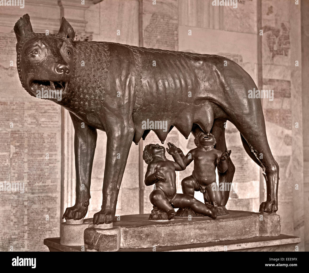 Statue de loup avec romulus et remus Banque de photographies et d ...