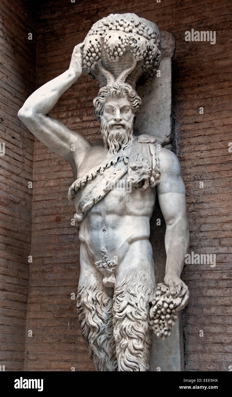 'Satiro Della Valle" Sculpture d'après un original de la période hellénistique en cm 279 Provenance : De Rome, près du Théâtre de Pompée en Italie Romaine Campus Martius Musée Capitolin Banque D'Images