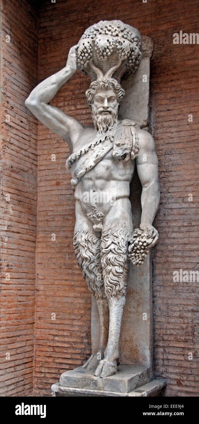 'Satiro Della Valle" Sculpture d'après un original de la période hellénistique en cm 279 Provenance : De Rome, près du Théâtre de Pompée en Italie Romaine Campus Martius Musée Capitolin Banque D'Images
