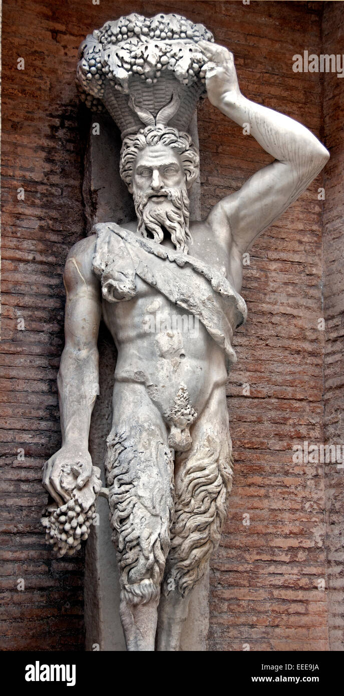 'Satiro Della Valle" Sculpture d'après un original de la période hellénistique en cm 279 Provenance : De Rome, près du Théâtre de Pompée en Italie Romaine Campus Martius Musée Capitolin Banque D'Images