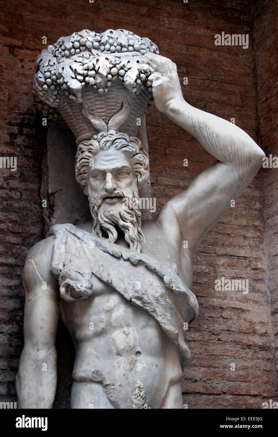 'Satiro Della Valle" Sculpture d'après un original de la période hellénistique en cm 279 Provenance : De Rome, près du Théâtre de Pompée en Italie Romaine Campus Martius Musée Capitolin Banque D'Images