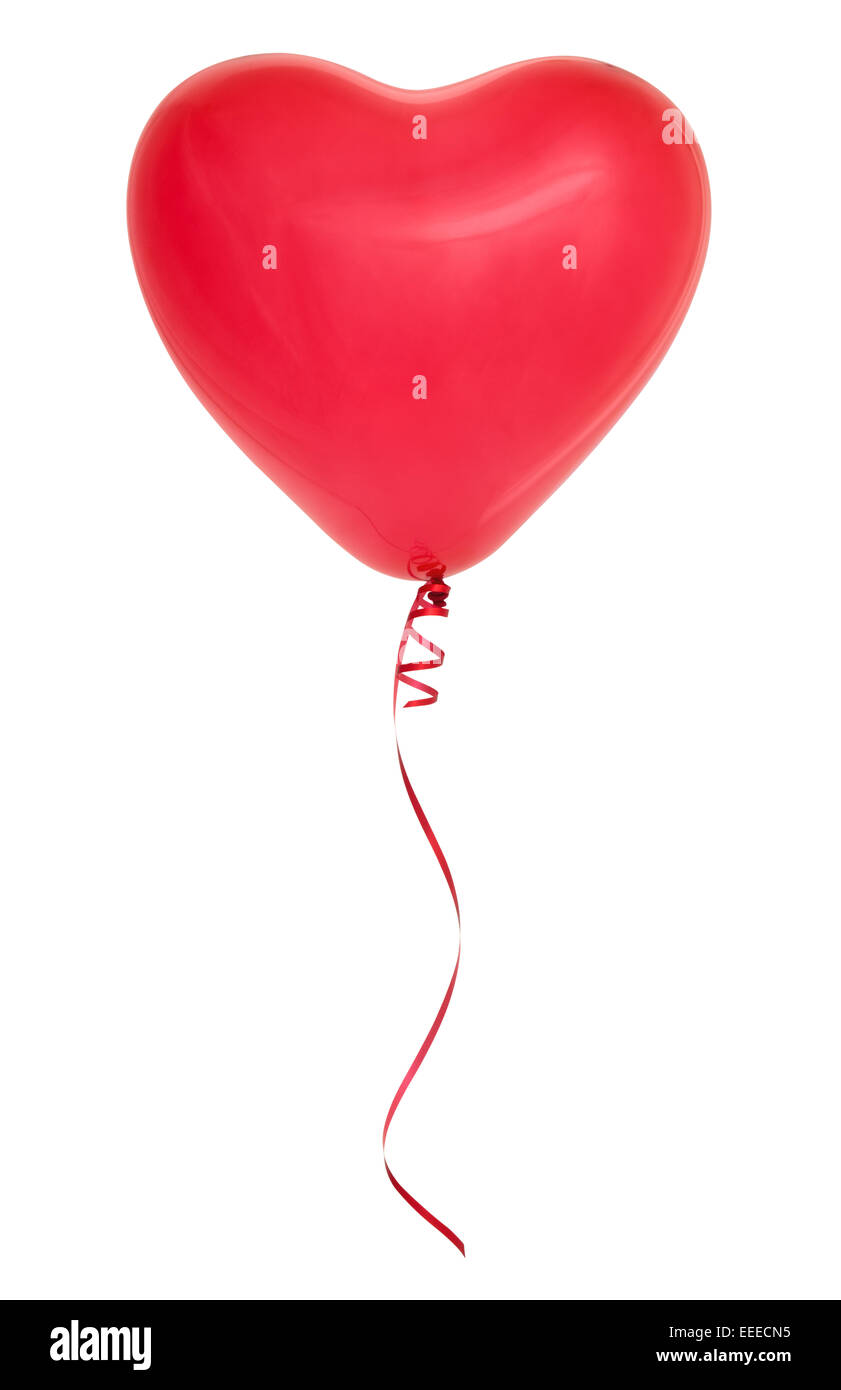 Ballon en forme de coeur rouge isolé sur fond blanc Photo Stock - Alamy