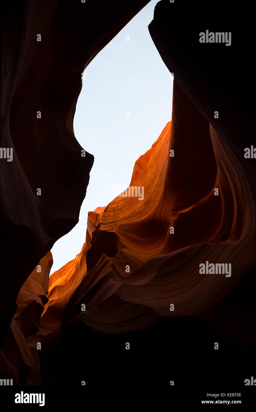 PAGE, AZ, États-Unis d'arrêter rock formations in Lower Antelope Canyon. Banque D'Images