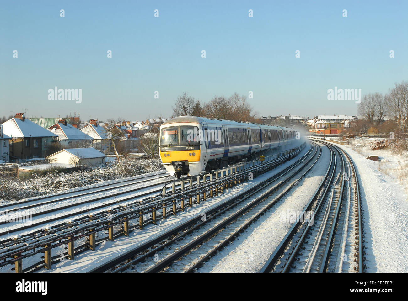 Un train en hiver Banque D'Images
