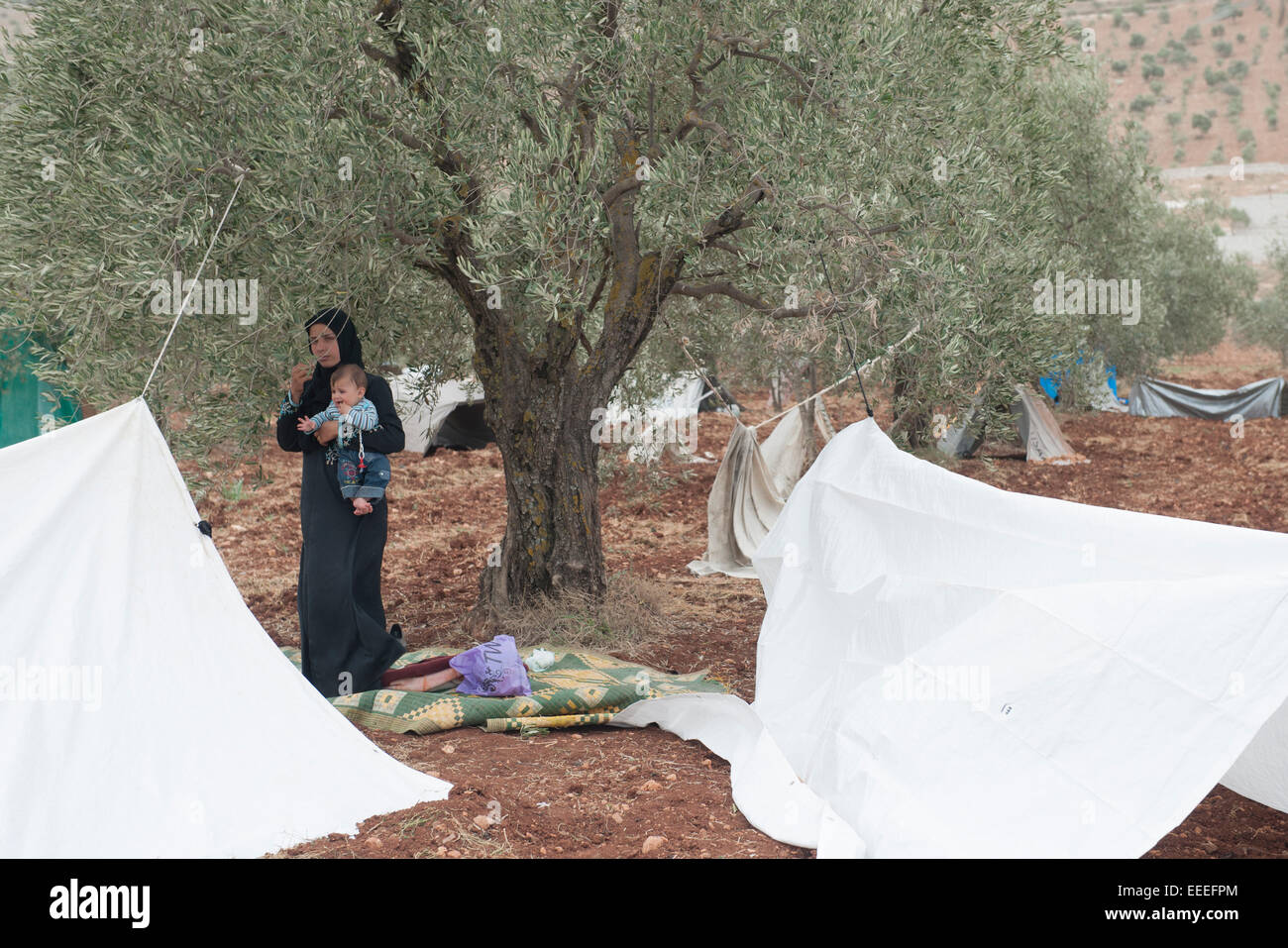 Bab al-Hawa, Syrie, camps de réfugiés à la frontière Syrian-Turkish Banque D'Images